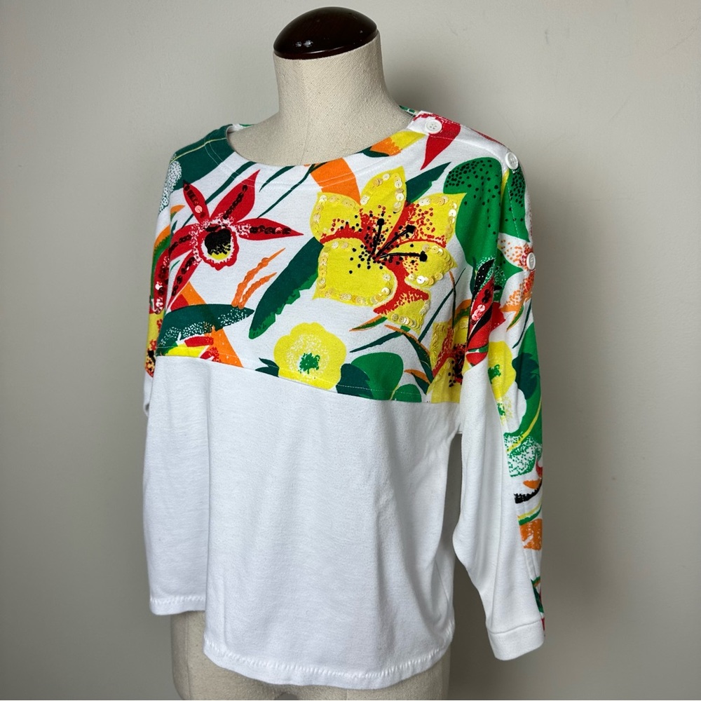 Vintage Granny Chic Tropical Top